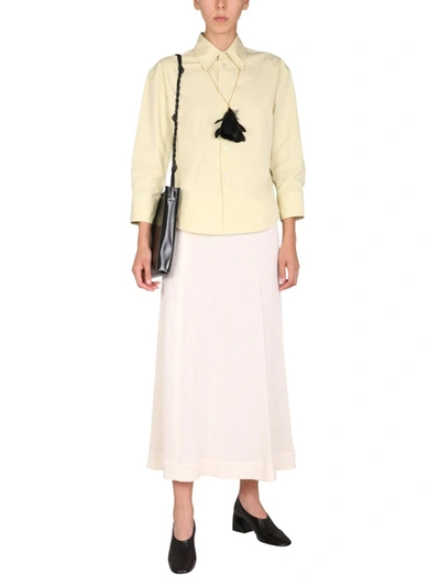 Jil Sander Green Boxy Solid Shirt In Neutral