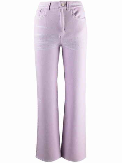 Barrie Straight-leg Knitted Trousers In Violett