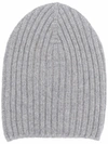 Barrie Ribbed-knit Cashmere Beanie In Grau