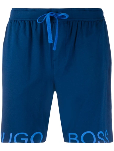 Hugo Boss Logo Pyjama Shorts In Blue