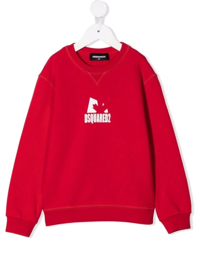 Dsquared2 Teen Logo Print Sweatshirt In Red