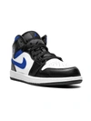 Jordan Air  1 Mid Big Kids' Shoes In White,black,racer Blue