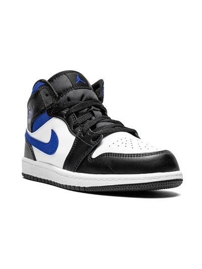 Jordan Air  1 Mid Big Kids' Shoes In White,black,racer Blue