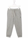 Polo Ralph Lauren Dark Sport Heather Boys' Logo-embroidered Tapered-leg Cotton-blend Jogging Bottoms In Grey