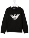 Emporio Armani Eagle Logo Knit Jumper In Black