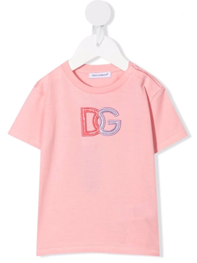 Dolce & Gabbana Babies' Kids Dglogo T-shirt (3-30 Months) In Pink