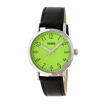 Crayo Pride Lime Dial Black Leather Watch Cracr3804 In Black / Lime