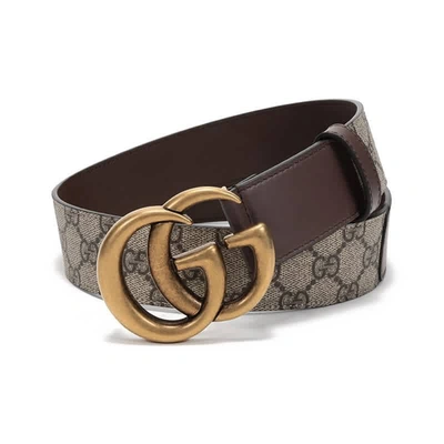 Gucci Ladies Brown Gg Belt With Double G Buckle