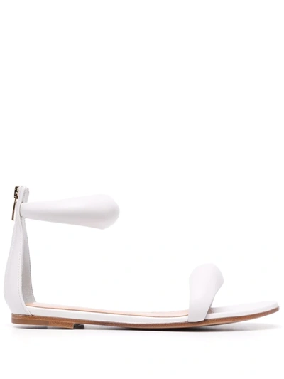 Gianvito Rossi 10mm Bijoux Padded Leather Flats In White