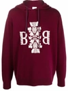 Barrie Jacquard-logo Motif Hoodie In 红色