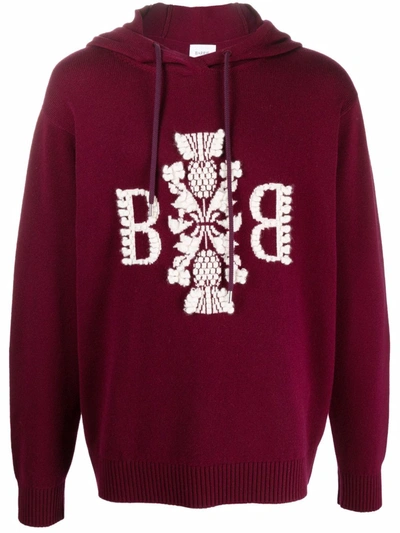 Barrie Jacquard-logo Motif Hoodie In 红色