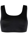 12 Storeez Seamless Cropped Top In Black