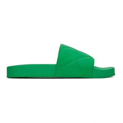 Bottega Veneta The Slider Patterned Rubber Slide Sandals In Grass