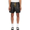 RHUDE BLACK LEATHER CIESTA SHORTS