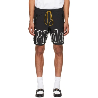 Rhude Logo-print Drawstring Shorts In Black
