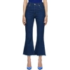 PACO RABANNE BLUE FLARED FRAYED JEANS
