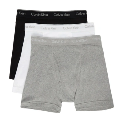 Calvin Klein Underwear Three-pack Multicolor Classic Fit Boxer Briefs In 900 Bkgrywh