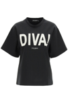 DOLCE & GABBANA DIVA T-SHIRT WITH PATCH,F8O50Z FUGK4 S9000