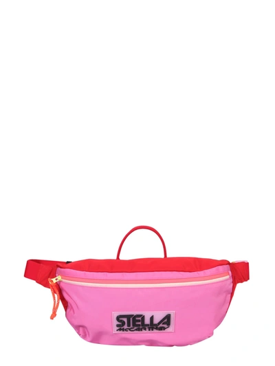 Stella Mccartney Colour-blocked Nylon Belt Bag In Pink