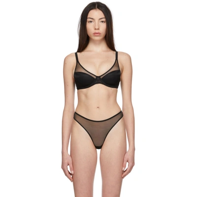 Agent Provocateur Lucky Mesh-panelled Underwired Bra In Black