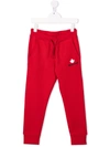 Dsquared2 Logo-print Drawstring Track Pants In Red