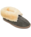 Minnetonka Sheepskin Slipper Bootie In Gray