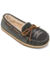 Minnetonka Tilia Faux Fur Lined Moccasin Slipper In Gray