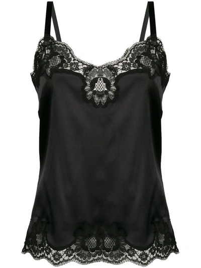 DOLCE & GABBANA LACE-DETAIL SATIN CAMISOLE TOP