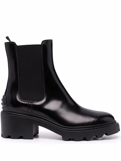 TOD'S SIDE ELASTIC INSERTS ANKLE BOOTS