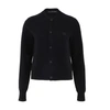 Acne Studios Branded Round-neck Wool Cardigan In Black