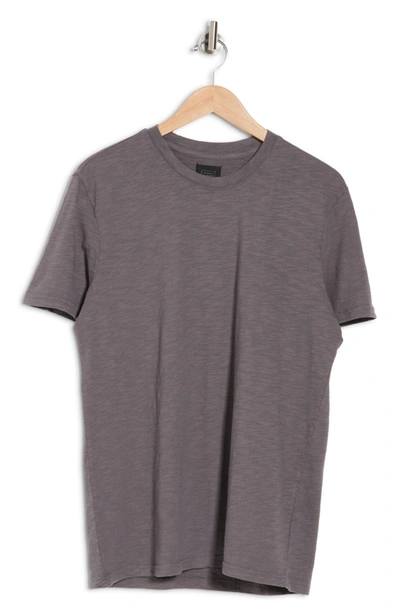 14th & Union Short Sleeve Slub Crew Neck T-shirt In Grey Tornado