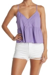 Abound Peplum Woven Cami In Purple Paisley