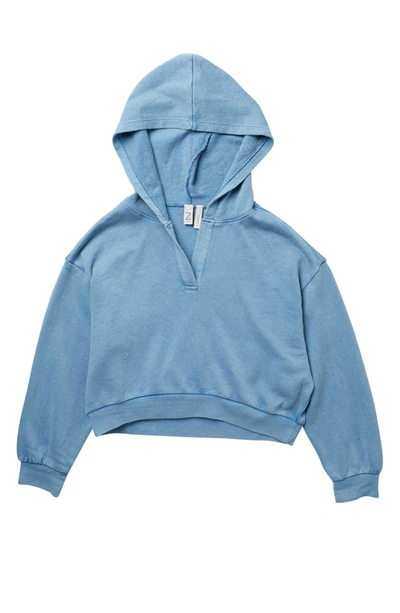 Z By Zella Girl Kids' Mineral Wash Hoodie In Blue Veil