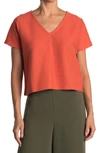 Madewell Texture & Thread Sam V-neck Tee In Rusted Clay