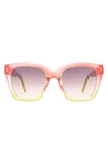 Vince Camuto 65mm Square Sunglasses In Pink Green