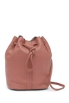 Christopher Kon Leather Woven Bucket Bag In Clay