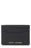 Marc Jacobs Pebbled Leather Card Case In Black