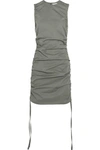 BARBARA CASASOLA Ruched cotton-gabardine mini dress