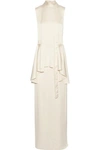 LANVIN Washed-twill peplum maxi dress