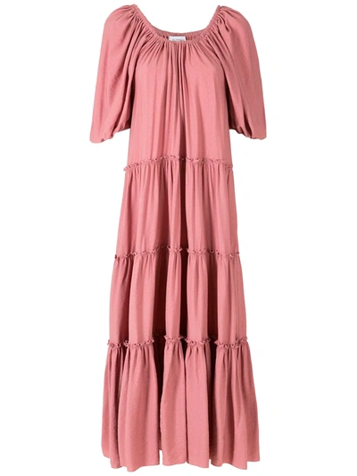 Olympiah Cape Long Dress In Pink