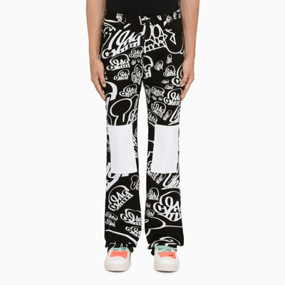 Off-white Black "katsu" Jeans With Graffiti