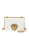 Dolce & Gabbana Devotion Large Quilted Shoulder Bag In White