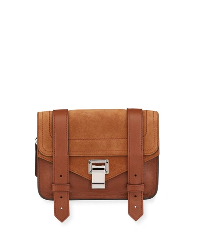 Proenza Schouler Ps1 Mini Luxe Leather & Suede Satchel Bag In Brown