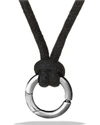 David Yurman Sterling Silver Charm Wax Cord Necklace