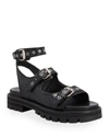 ALAÏA BUCKLE LUG-SOLE SPORTY SANDALS,PROD242160025