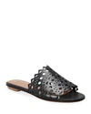 Alaïa Black Vienne Vague Flat Mule Sandals In 999 Noir