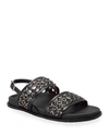 Alaïa Bicolor Chain Sporty Slingback Sandals In 999 Noir