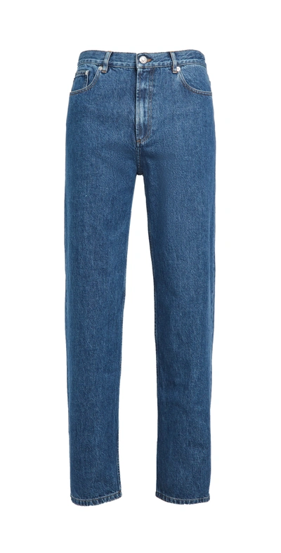 Apc A.p.c Middle Standard Relaxed Fit Jeans In Washed Indigo In Blue