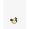 Gucci Tiger Head Enamel And Gold-toned Metal Ring In Gold