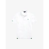 RALPH LAUREN BOYS PURE WHITE KIDS EARTH RECYCLED-POLYESTER POLO SHIRT 2-14 YEARS 6 YEARS,R03704945